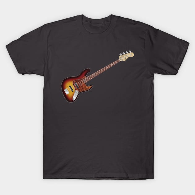 Vintage Faded Tobacco Sunburst Electric J-Bass T-Shirt by Vector Deluxe